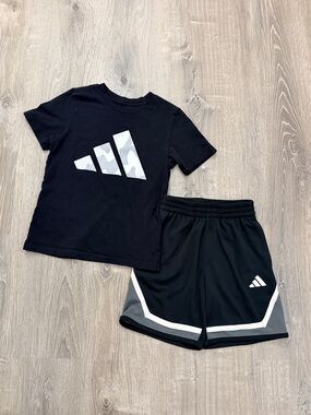 adidas Black Tee and Short Set Size 8